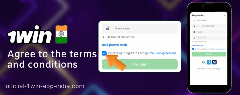 Agree to the 1win app India terms and conditions